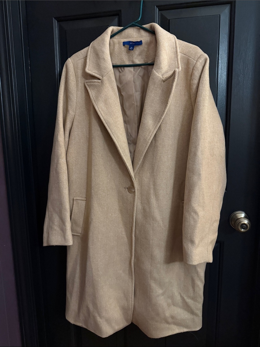 Apt. 9 Beige Single-Button Overcoat